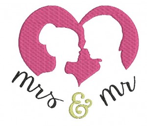 Stickdatei - Mr. & Mrs. Silhouette Herz 1